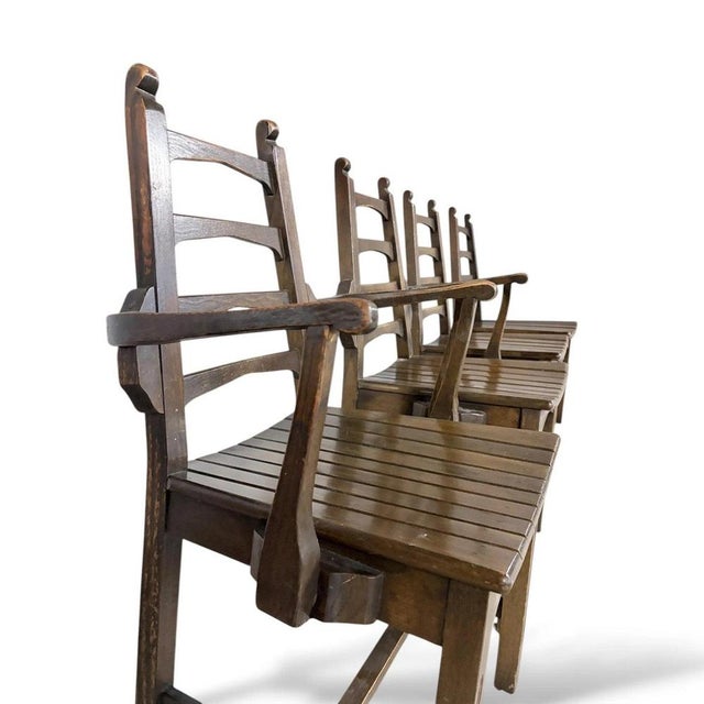 Brutalist Oak Dining Chairs, Set of 4 For Sale - Image 5 of 9