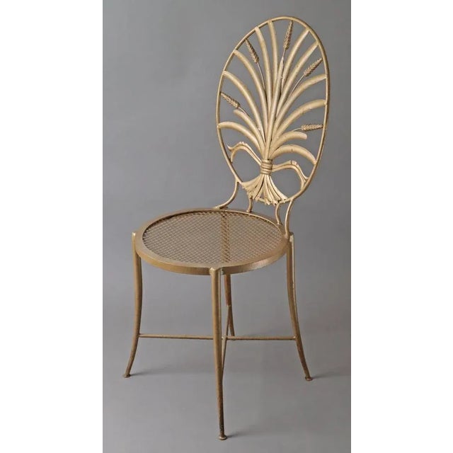 Gold Wheat Chair by S. Salvadori, Florence, 1960s For Sale - Image 13 of 13