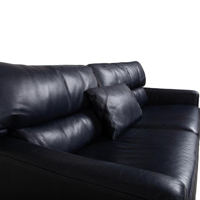Modern Black Leather 3-Seater Sofa from Brühl For Sale - Image 3 of 8