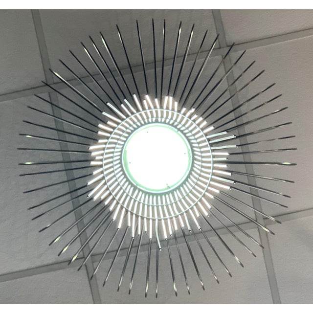 Mid-Century Modern 21st Century Sculptural Modern Handmade Led Chandelier in Steel Chrome For Sale - Image 3 of 10