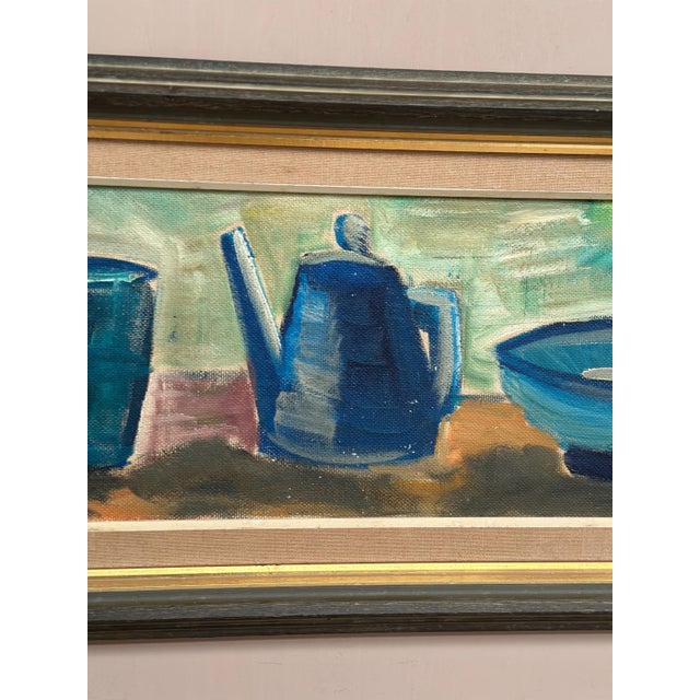 Louis Zelig, Kettle Bowl and Glass, 1950s, Oil Painting on Panel, Framed For Sale - Image 11 of 18