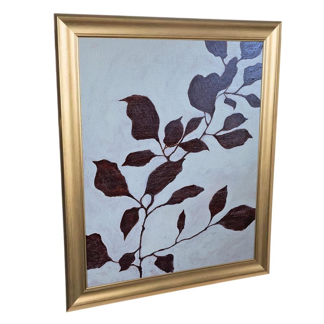 Abstract Original Botanical Abstract Painting, Hand Painted Acrylic Modern Floral Wall Art For Sale - Image 3 of 6