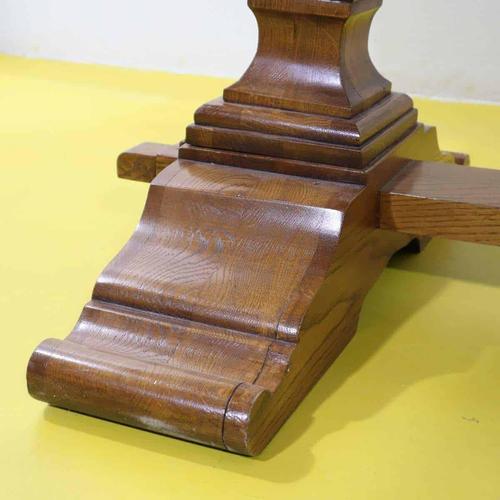 Wood Wood Table with Double Turned Base For Sale - Image 7 of 12