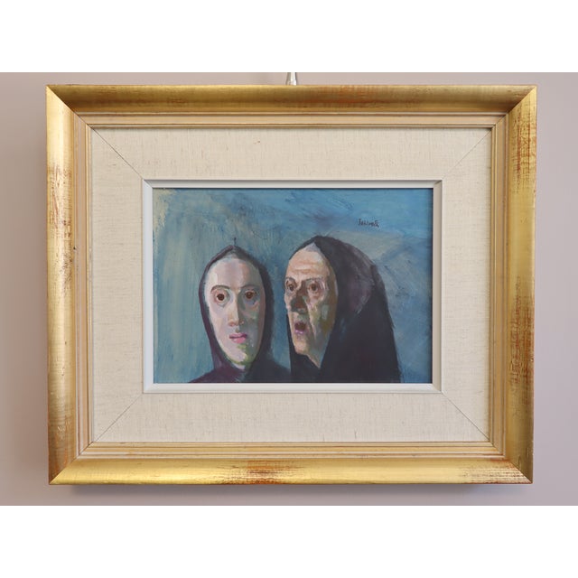 WHISPERS Mixed Media on Board Size: 30 x 37 cm (including frame) A wonderfully expressive and brilliantly executed...