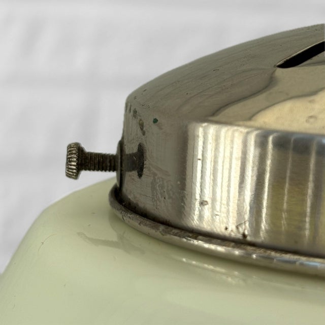 Scandinavian Art Deco Pendant Lamp with Fluorescent Glass, 1930s For Sale - Image 9 of 10