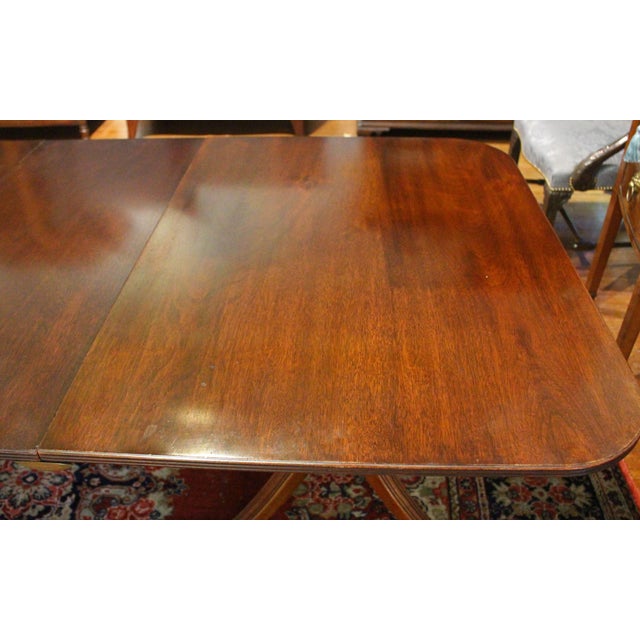 Early 20th Century Early 20th Century English Georgian Style Double Pedestal Banquet Dining Table For Sale - Image 5 of 8