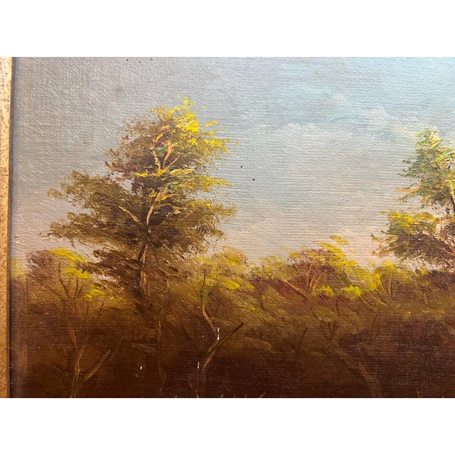 Late 20th Century Original Oil/Acrylic Painting Two Boats in the Moonlight, F. Raquel Moncayo Framed For Sale - Image 4 of 10