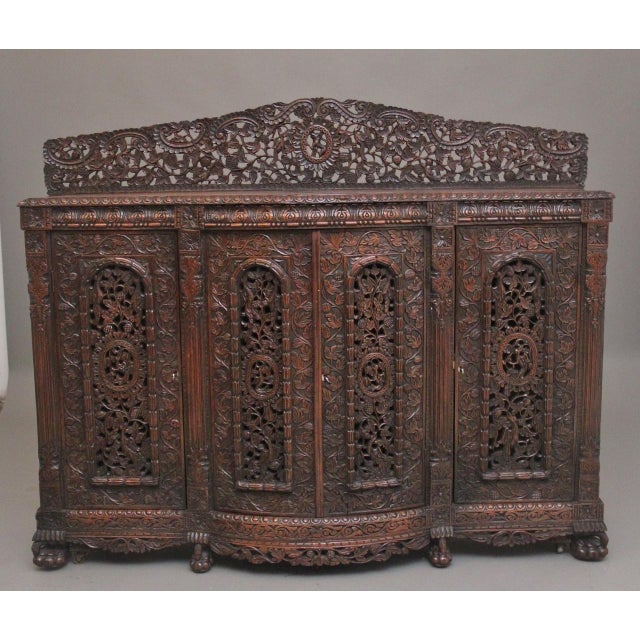 Antique Anglo-Indian Carved Cabinet, 1860 For Sale - Image 18 of 18