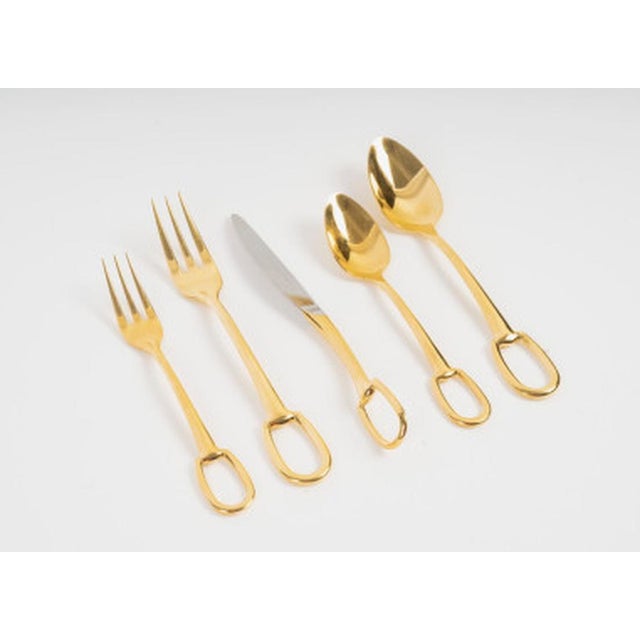 Gold Gold-Plated Metal Dessert Service from Hermes, Set of 25 For Sale - Image 8 of 13