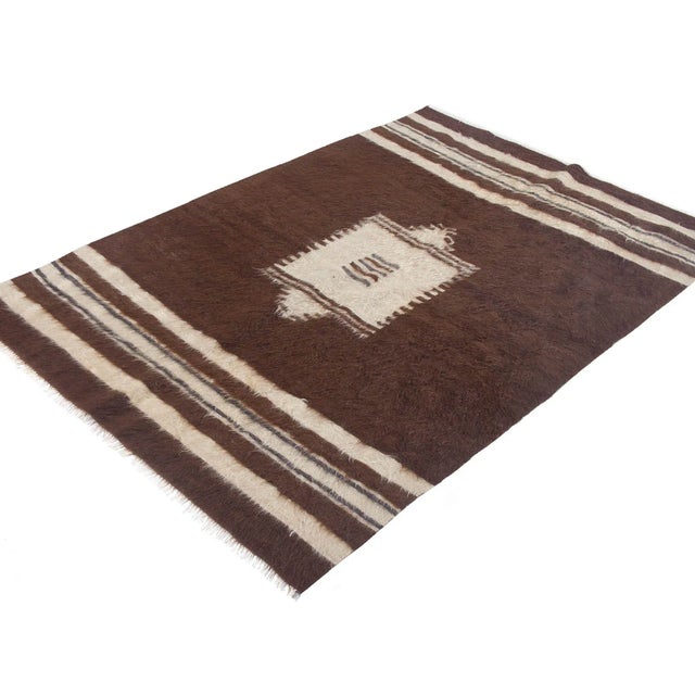 Brown Vintage Turkish Blanket Kilim Rug For Sale - Image 4 of 6