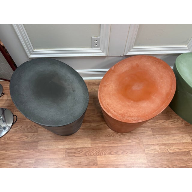 Contemporary Late 20th Century Authentic Maya Lin for Knoll Studio Concrete "Stone" Stool / Side Table For Sale - Image 3 of 10