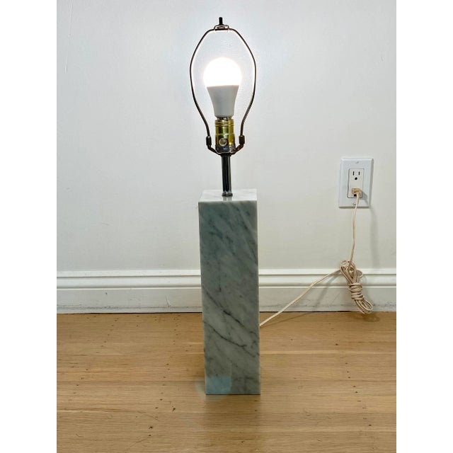 Modernist Light Gray Carrara Marble Table Lamp in the Manner of Walter Von Nessen For Sale - Image 11 of 13
