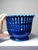 Peacock Blue Openwork Earthenware Cachepot from Malicorne Moreau-Bourg-Joly, 1970s-1980s For Sale - Image 3 of 9