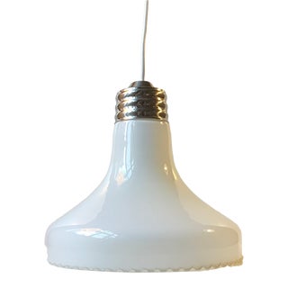 Scandinavian White Opaline Pendant Lamp from Odreco, 1970s For Sale