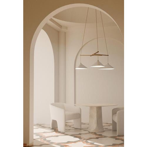 Emily Group of Three Chandelier in Steel with Dark Bronze Finish by Moss Objects For Sale - Image 11 of 13