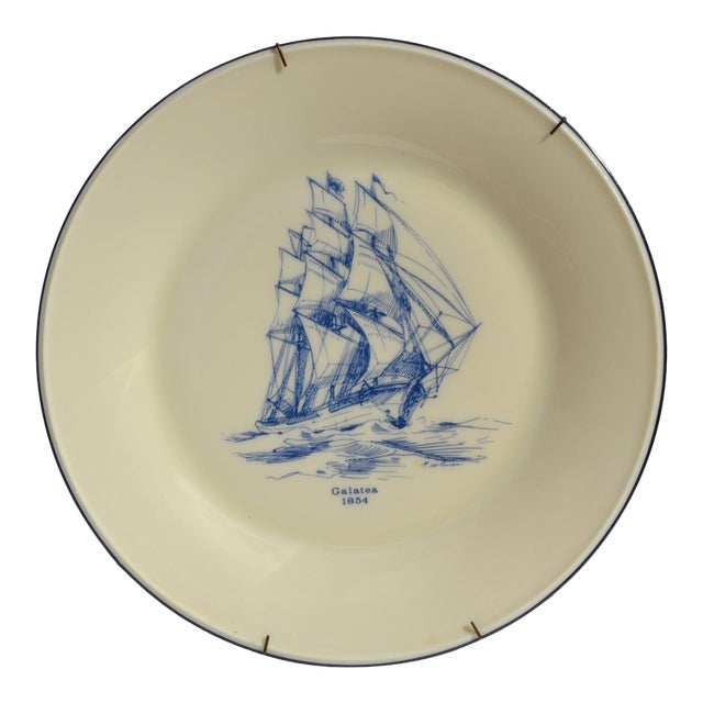 1950 Lenox Special Galatea 1854 Decorative Display Porcelain Plate 24k Gold Wall Hanger For Sale
