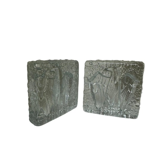 Mid-Century Modern Blenko Imperial Eagle Pair of Bookends Don Shepherd Designed For Sale - Image 3 of 4
