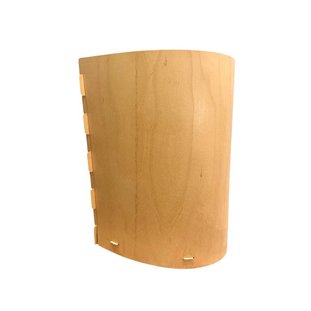 Late 20th Century Pablo Pardo "Uno" Bent Wood Wastebasket / Paper Bin / Trash Can in Blonde / Ash Finish For Sale - Image 5 of 9