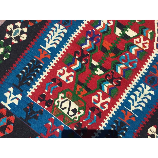 Mid-Century Modern Vintage Turkish Kilim Rug For Sale - Image 3 of 9