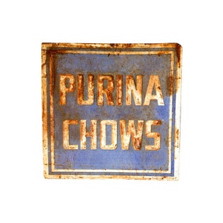 Vintage Purina Chow Sign For Sale