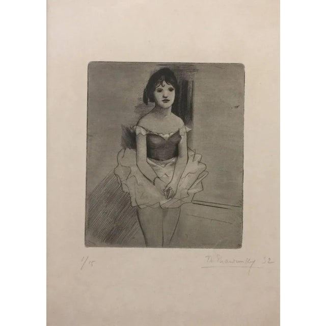 Dancer - Original Etching by Theodore Stravinsky - 1932 1932 For Sale - Image 7 of 7