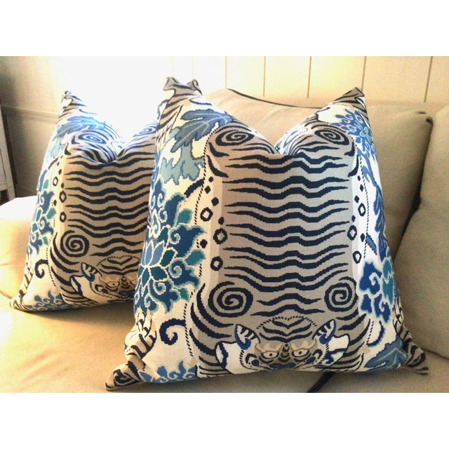 Not Yet Made - Made To Order Plush Down-Filled Tibet Tiger Pillows- a Pair For Sale - Image 5 of 6