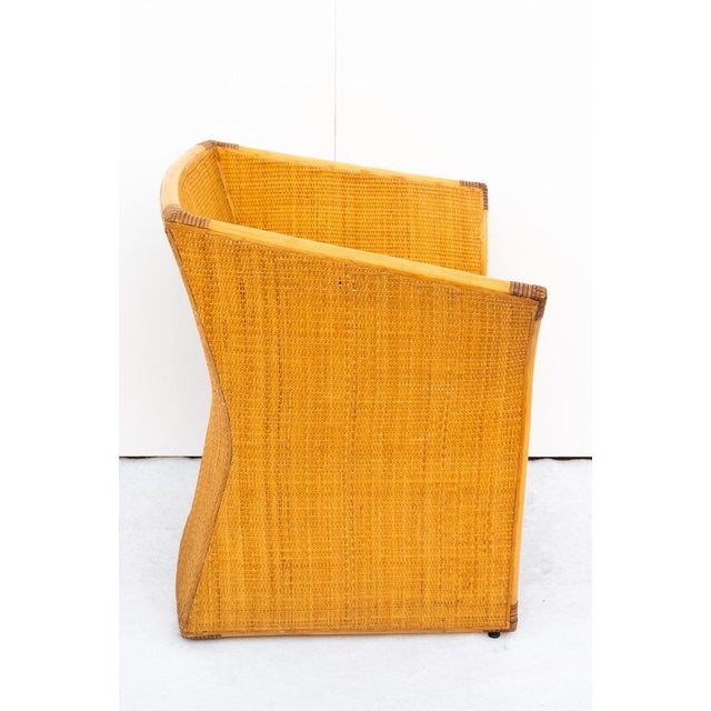 Vintage Wicker Armchairs by Maxalto, 1970s, Set of 4 For Sale - Image 4 of 10