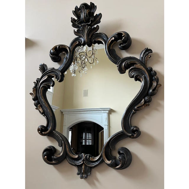 Rustic European Ornate Scroll Wall Mirror For Sale - Image 3 of 12