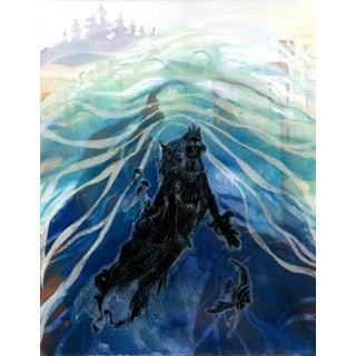 "Underwater 2" Contemporary Mixed-Media Collage on Canvas For Sale