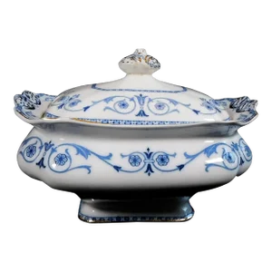 Early 1900s Burgess & Leigh Covered Medium Soup Tureen in Leighton