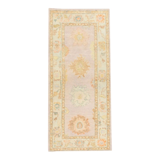 Modern Turkish Oushak Rug 2'10" x 6'5" For Sale