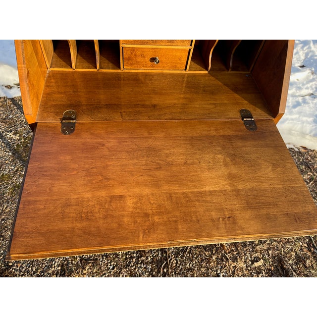 Ethan Allen Desk Solid Maple Slant Top Secretary From C1776 Collection For Sale - Image 10 of 11