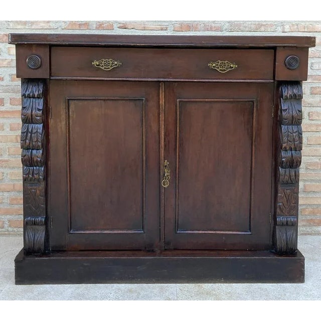 Antique French Buffet with Drawer and Carved Columns, 1890 For Sale - Image 9 of 9