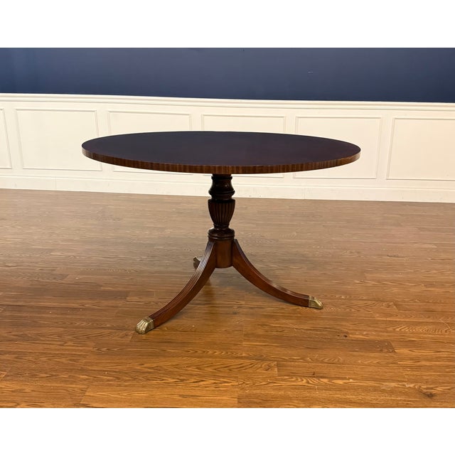 48” Round Mahogany Accent Foyer Table by Leighton Hall - Showroom Sample For Sale - Image 14 of 15