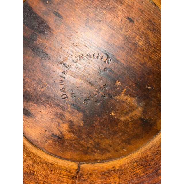 Large Antique New England Wooden Dry Measure by Daniel Cragin, Wilton, New Hampshire – Primitive Grain Measure With Forged Iron Handles For Sale - Image 4 of 16