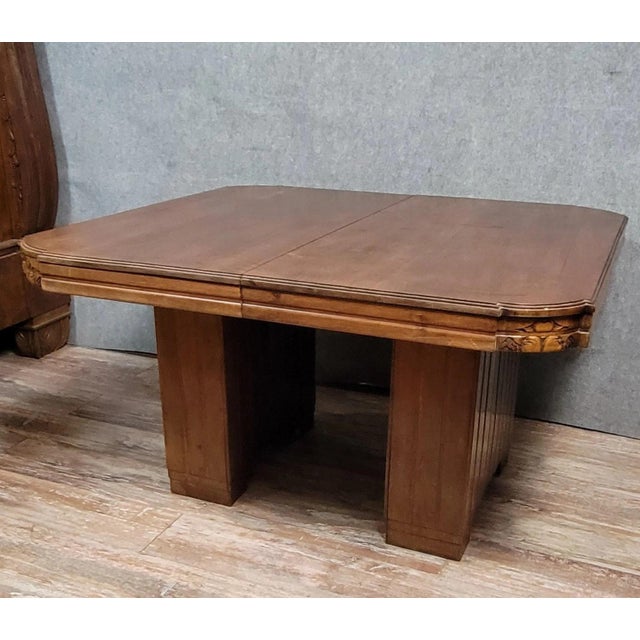 Wood Art Deco Mahogany Extending Table, 1925 For Sale - Image 7 of 7