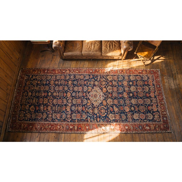 Excellent Navy Blue and Red Color With Florid and Symmetric Design Antique N W Persian Rug For Sale - Image 13 of 15