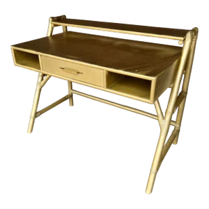Tommi Parzinger Rattan Bamboo for Willow and Reed Desk.