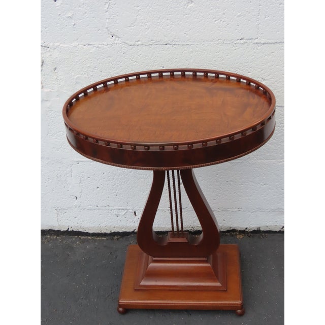 Mahogany Harp Side End Tables a Pair 6665 For Sale - Image 10 of 16