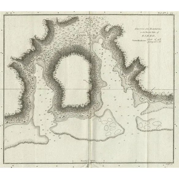Antique Plan of the Harbour of Taloo by Cook, 1781 For Sale - Image 6 of 6