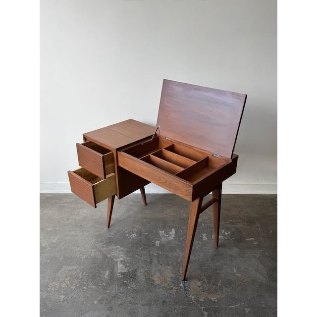 Mid-Century Modern 1960's Writing Desk/Vanity For Sale - Image 3 of 11