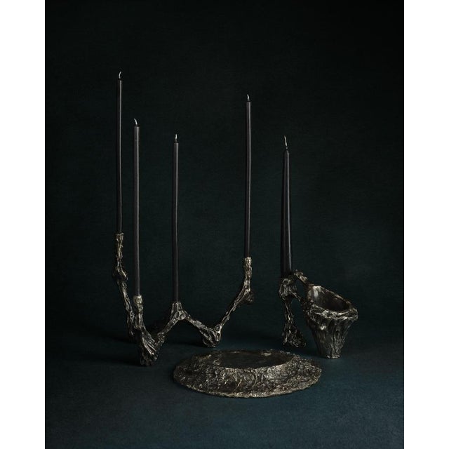 Omnia Vanitas Vanité 8 Candelabra in Patinated Cast Bronze by William Guillon For Sale - Image 11 of 12
