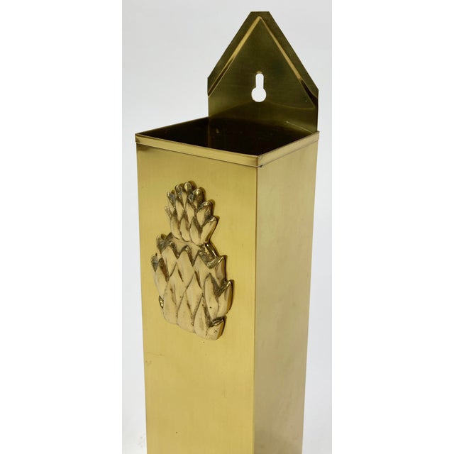 Vintage Brass Pineapple Wall Mount Matchstick Holder For Sale In Kansas City - Image 6 of 6
