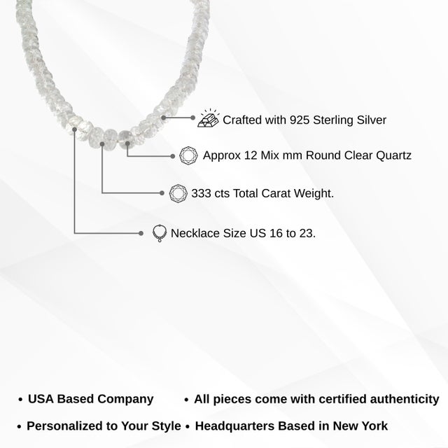 Early 21st Century Art Deco Natural Clear Quartz Beaded Strand Necklace, 16.5 Inches For Sale - Image 12 of 15