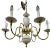 1970s Vintage Mid-Century Italian Hollywood Regency White and Gold Brass and Ceramic Porcelain Chandelier For Sale