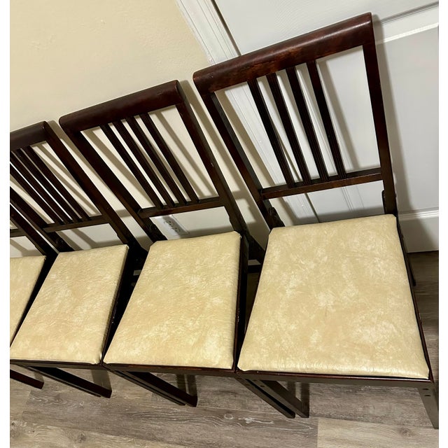 Vintage Mid 20th Century Leg-O-Matic Folding Chairs- Set of 4 For Sale - Image 9 of 12