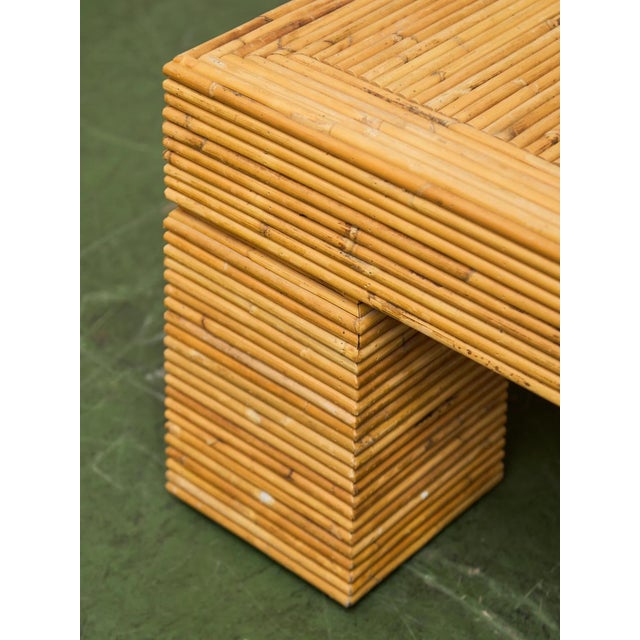 Mid 20th Century Post Modern Chunky Leg Sculptural Reeded Coffee Table For Sale In Los Angeles - Image 6 of 12