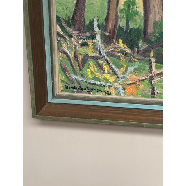 Bertil Lundgren, Forest, 1949, Oil on Panel, Framed For Sale - Image 8 of 18