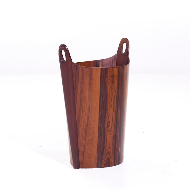 Mid 20th Century Einar Barnes for p.s. Heggen Mid Century Norwegian Rosewood Paper Bin For Sale - Image 5 of 10