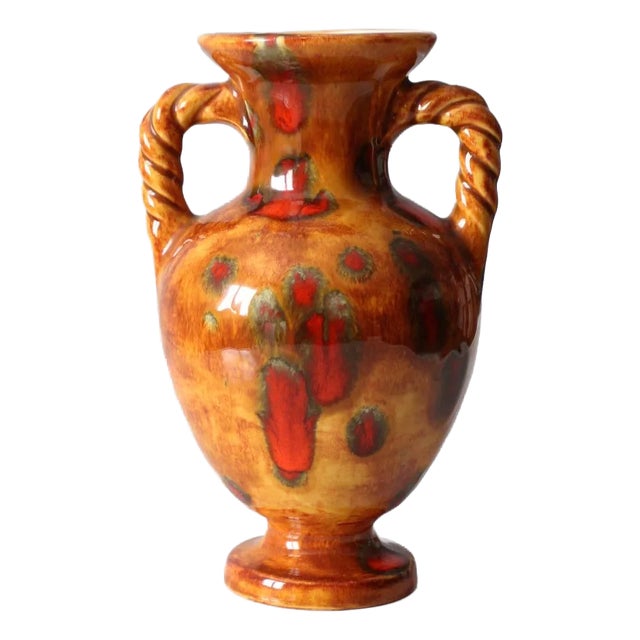 Vintage Drip Glaze Vase For Sale